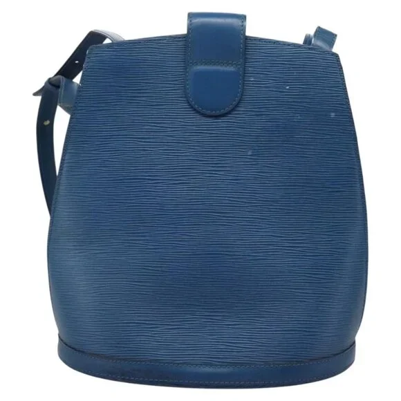 Authentic LOUIS VUITTON Epi Cluny Shoulder Bag Blue M52255 LV
